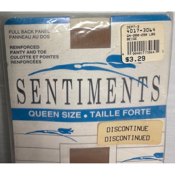 Sentiments Pantyhose Queen Size 3 Reinforced Spice Discontinued 190-225 Lbs - Picture 6 of 8